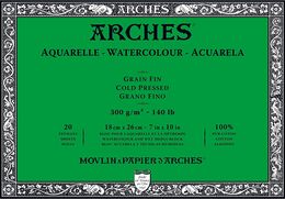 Arches Sulu Boya Defteri Blok Soğuk Baskı - Orta Doku 300 gr. 18x26 cm. 20 Yaprak
