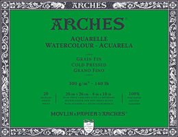 Arches Sulu Boya Defteri Blok Soğuk Baskı - Orta Doku 300 gr. 20x26 cm. 20 Yaprak