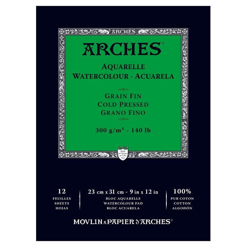 Arches Sulu Boya Defteri Blok Soğuk Baskı - Orta Doku 300 Gr. 23x31 Cm. 12 Yaprak