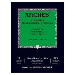 Arches Sulu Boya Defteri Blok Soğuk Baskı - Orta Doku 300 gr. 23x31 cm. 12 Yaprak
