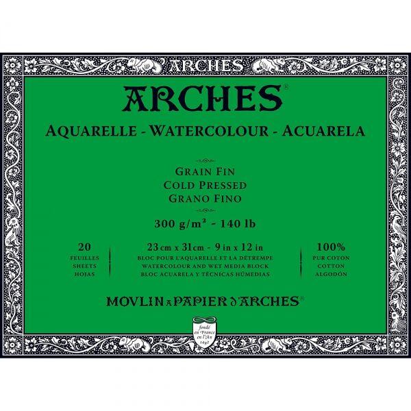 Arches Sulu Boya Defteri Blok Soğuk Baskı - Orta Doku 300 Gr. 23x31 Cm. 20 Yaprak