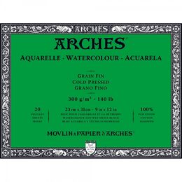 Arches Sulu Boya Defteri Blok Soğuk Baskı - Orta Doku 300 gr. 23x31 cm. 20 Yaprak