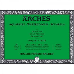 Arches Sulu Boya Defteri Blok Soğuk Baskı - Orta Doku 300 gr. 26x36 cm. 20 Yaprak