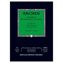 Arches Sulu Boya Defteri Blok Soğuk Baskı - Orta Doku 300 gr. 29x42 cm. 12 Yaprak