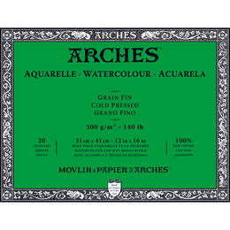 Arches Sulu Boya Defteri Blok Soğuk Baskı - Orta Doku 300 gr. 31x41 cm. 20 Yaprak