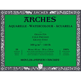 Arches Sulu Boya Defteri Blok Soğuk Baskı - Orta Doku 300 gr. 46x61 cm. 20 Yaprak