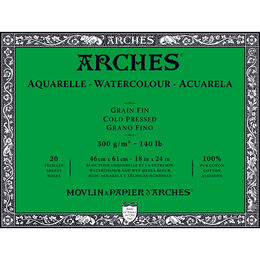 Arches Sulu Boya Defteri Blok Soğuk Baskı - Orta Doku 300 gr. 46x61 cm. 20 Yaprak - 1