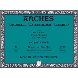 Arches Sulu Boya Defteri Blok Soğuk Baskı - Orta Doku 640 gr. 23x31 cm. 10 Yaprak