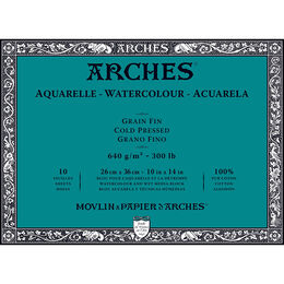 Arches Sulu Boya Defteri Blok Soğuk Baskı - Orta Doku 640 gr. 26x36 cm. 10 Yaprak