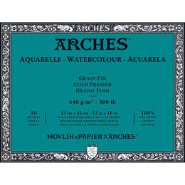 Arches Sulu Boya Defteri Blok Soğuk Baskı - Orta Doku 640 gr. 31x41 cm. 10 Yaprak