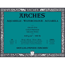 Arches Sulu Boya Defteri Blok Soğuk Baskı - Orta Doku 640 gr. 31x41 cm. 10 Yaprak - 1