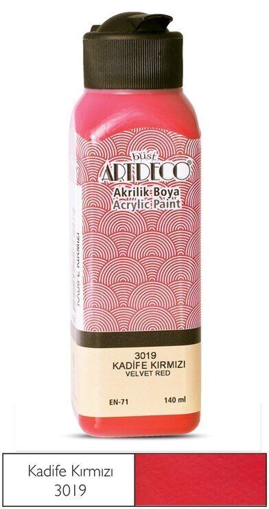Artdeco Akrilik Boya 140 Ml. 3019 Kadife Kırmızı