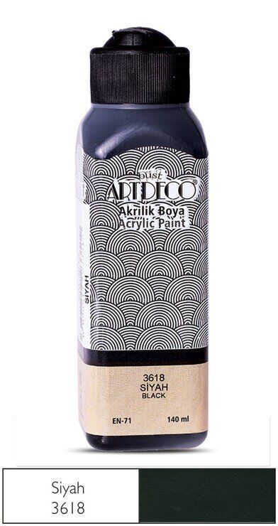Artdeco Akrilik Boya 140 Ml. 3618 Siyah