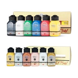 Artdeco Akrilik Boya Seti 12 Renk x 75 ml. Canlı ve Metalik Renkler - 1