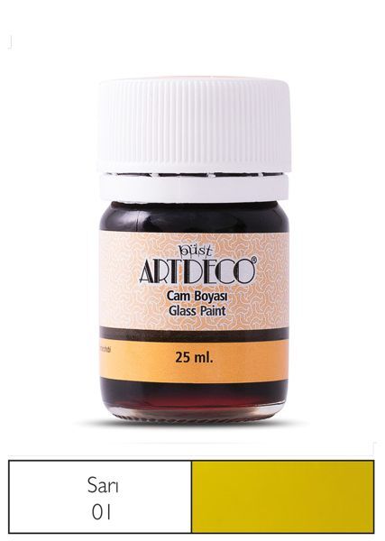 Artdeco Cam Vitray Boyası 25 Ml. 01 Sarı