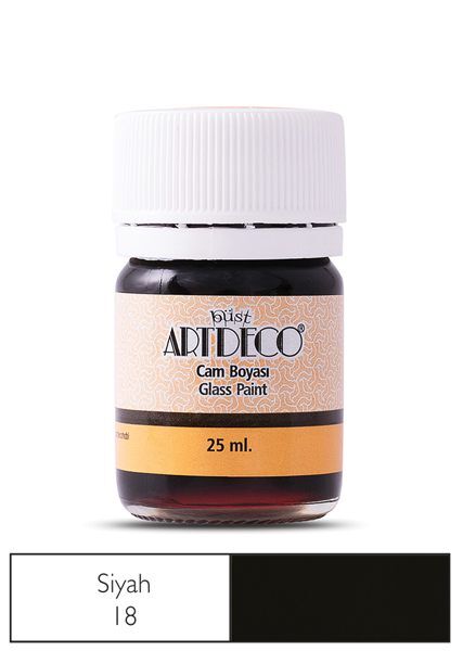 Artdeco Cam Vitray Boyası 25 Ml. 18 Siyah