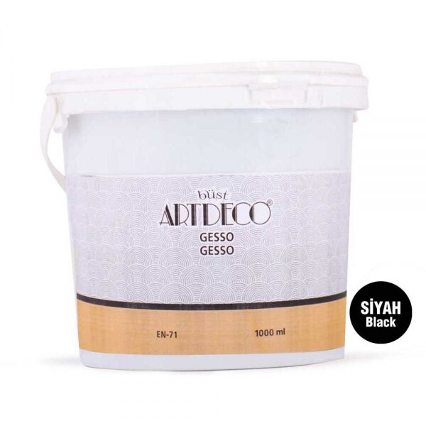 Artdeco Gesso Tuval Astar Boyası Siyah 1000 Ml.