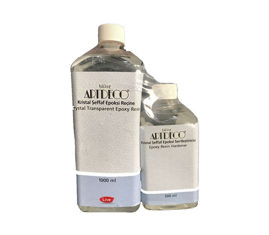 Artdeco Kristal Şeffaf Epoksi Reçine Seti 1000 Ml + 500 Ml