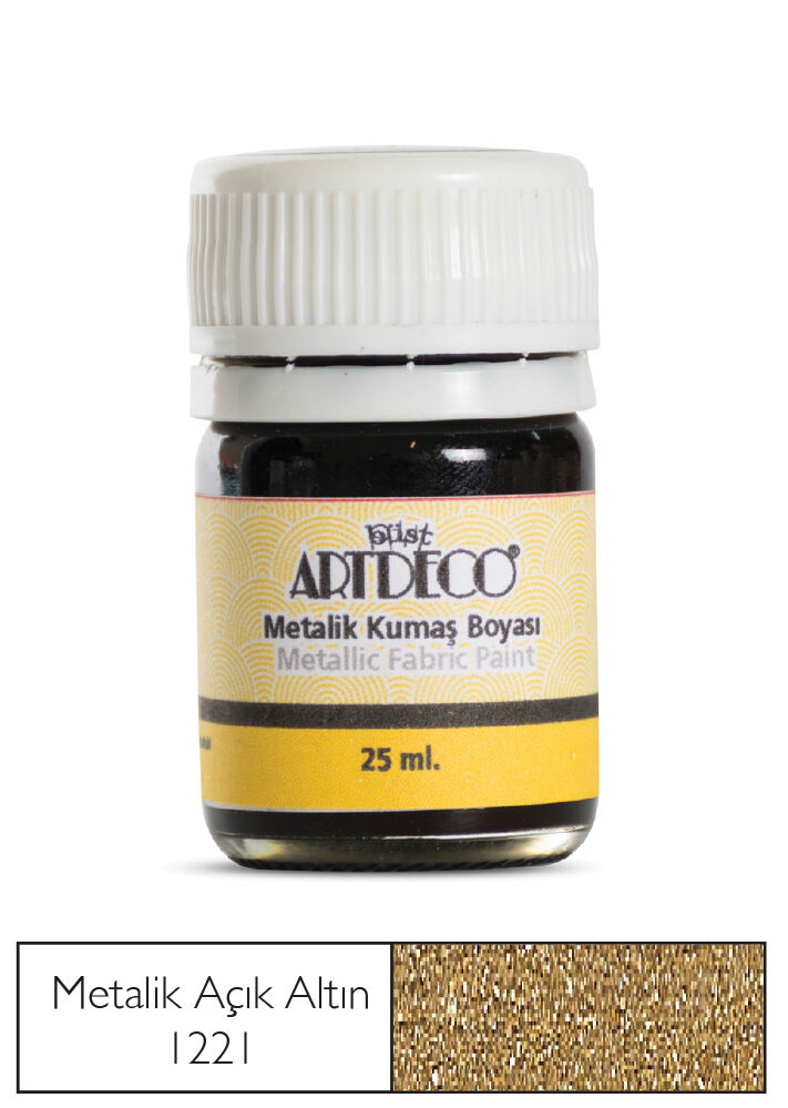 Artdeco Metalik Kumaş Boyası 1221 Açık Altın Yaldız