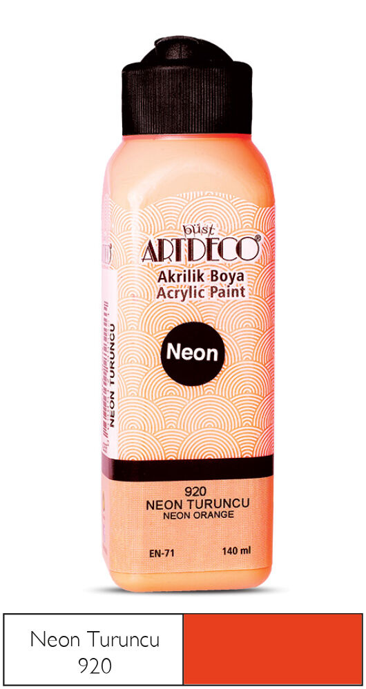 Artdeco Neon Akrilik Boya 140 Ml. Neon Turuncu