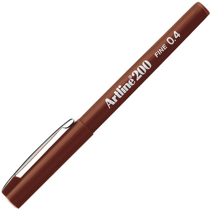 Artline 200 Fineliner 0.4 Mm. İnce Uçlu Yazı Ve Çizim Kalemi Kahverengi