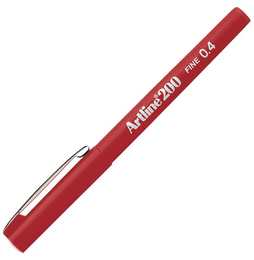 Artline 200 Fineliner 0.4 mm. İnce Uçlu Yazı ve Çizim Kalemi KIRMIZI