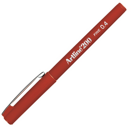 Artline 200 Fineliner 0.4 mm. İnce Uçlu Yazı ve Çizim Kalemi KOYU KIRMIZI