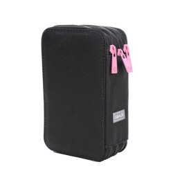 Bback 3 Katlı Kalem Çantası / Kalemlik / Kalem Kutusu Black Pink - 2