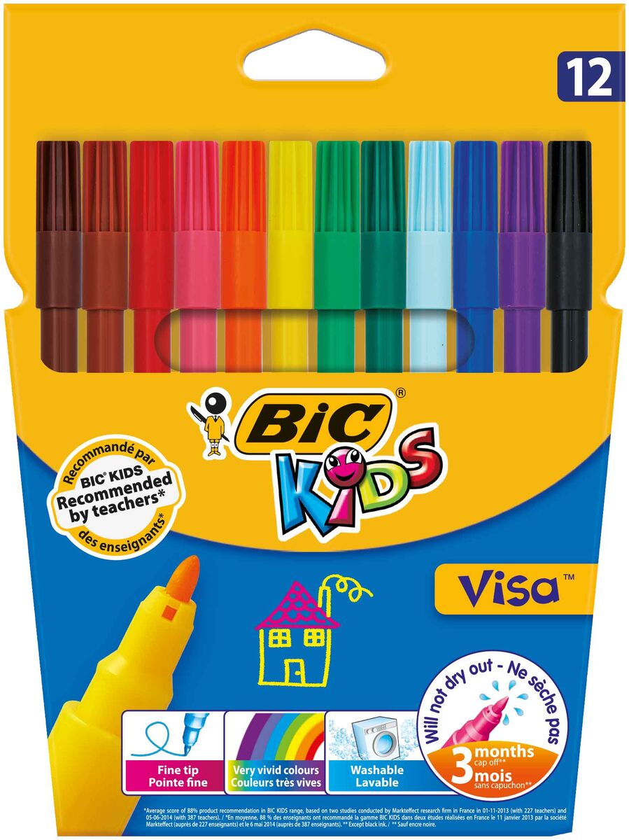 Bic Kids Visa Keçeli Boya Kalemi 12 Renk