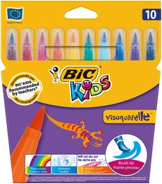 Bic Kids Visaquarelle Fırça Uçlu Keçeli Boya Kalemi 10 Renk