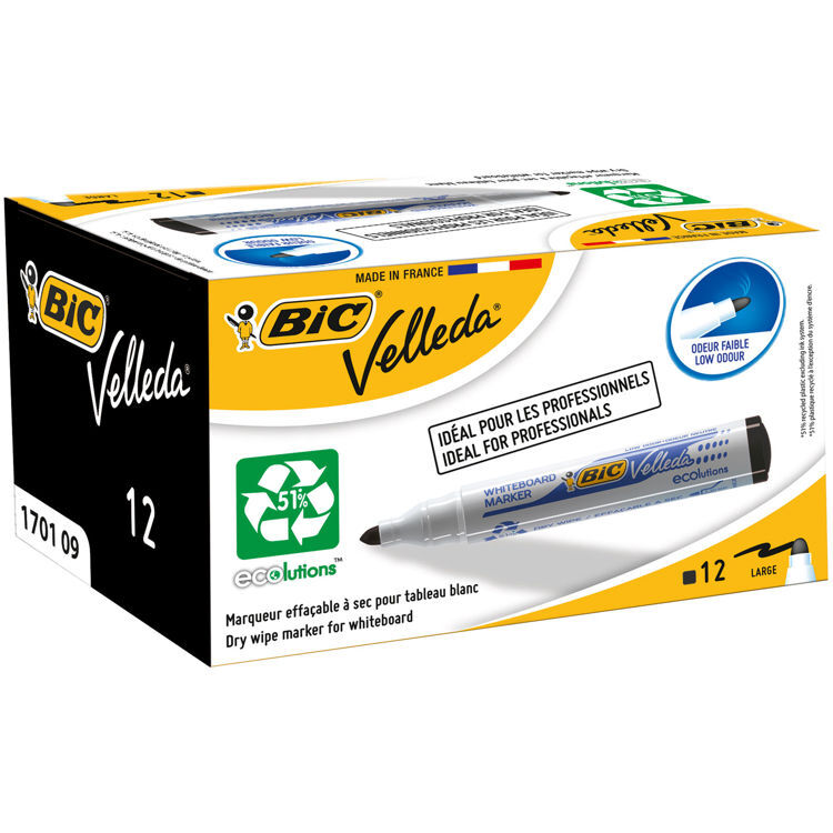 Bic Velleda 1701 Beyaz Tahta Kalemi Siyah 12