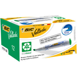 Bic Velleda 1751 Kesik Uç Beyaz Tahta Kalemi Yeşil 12'li Kutu