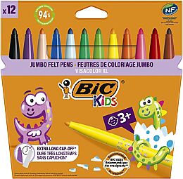Bic Visa Yıkanabilir Jumbo Keçeli Kalem 12 Renk (8922233) - 1