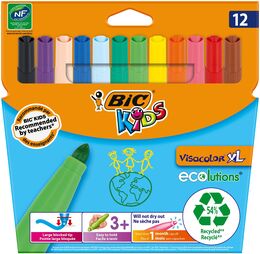 Bic Visa Yıkanabilir Jumbo Keçeli Kalem 12 Renk (8922233)