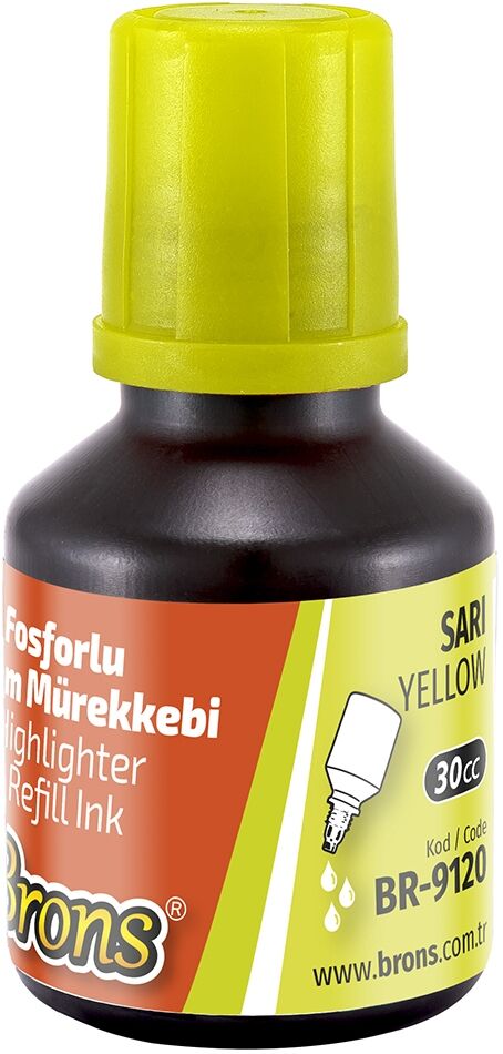 Brons Fosforlu Kalem Mürekkebi 30 Cc. Sarı