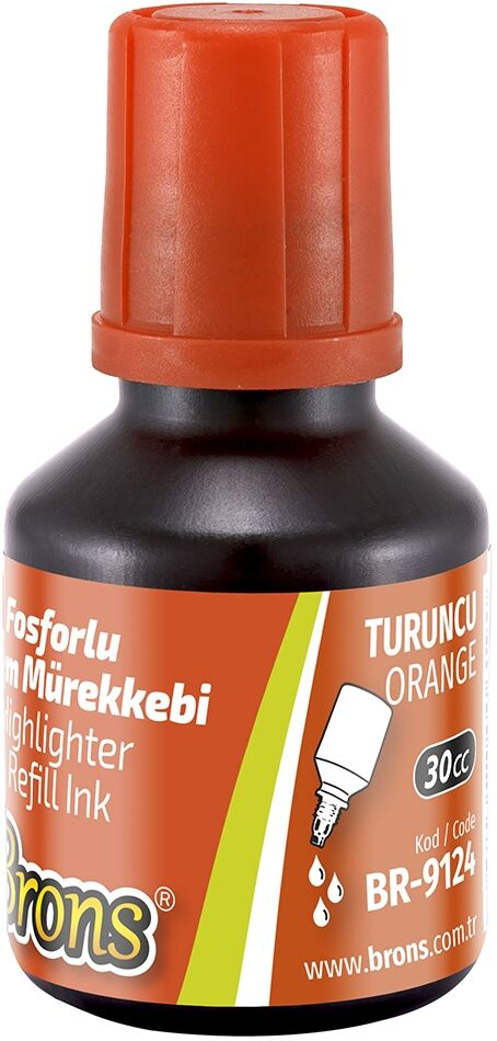 Brons Fosforlu Kalem Mürekkebi 30 Cc. Turuncu