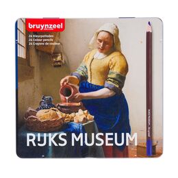 Bruynzeel Colour Pencils Rijksmuseum The Milkmaid Set Kuru Boya Kalemi Seti 24 Renk Metal Kutu - 1