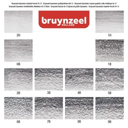 Bruynzeel Expression Graphite Dereceli Kalem Karakalem Eskiz Çizim Seti 12'li Metal Kutu - Thumbnail