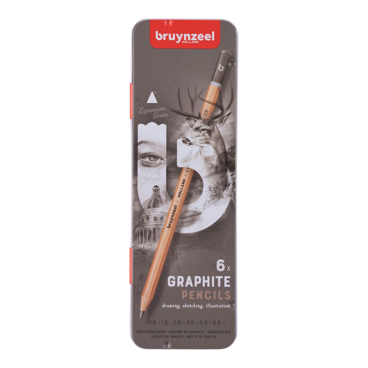 Bruynzeel Expression Graphite Dereceli Kalem Karakalem Eskiz Çizim Seti 6