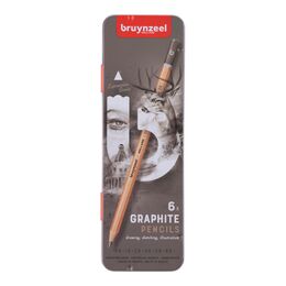 Bruynzeel Expression Graphite Dereceli Kalem Karakalem Eskiz Çizim Seti 6'lı Metal Kutu