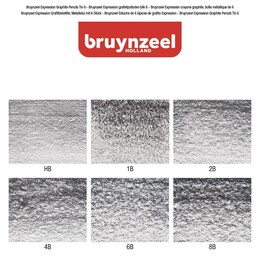 Bruynzeel Expression Graphite Dereceli Kalem Karakalem Eskiz Çizim Seti 6'lı Metal Kutu - Thumbnail