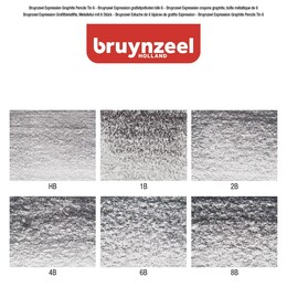 Bruynzeel Expression Graphite Dereceli Kalem Karakalem Eskiz Çizim Seti 6'lı Metal Kutu - 3
