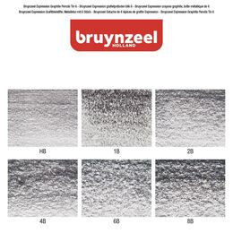 Bruynzeel Expression Graphite Dereceli Kalem Karakalem Eskiz Çizim Seti 6'lı Metal Kutu