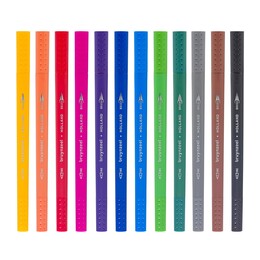 Bruynzeel Fineliner / Brush Pen Çift Taraflı Fırça Uçlu Kalem Seti 12 Renk - Thumbnail