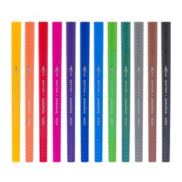 Bruynzeel Fineliner / Brush Pen Çift Taraflı Fırça Uçlu Kalem Seti 12 Renk