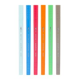 Bruynzeel Fineliner / Brush Pen Çift Taraflı Fırça Uçlu Kalem Seti 6 Renk RIO COLOURS
