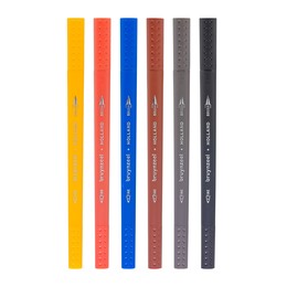 Bruynzeel Fineliner / Brush Pen Çift Taraflı Fırça Uçlu Kalem Seti 6 Renk AMSTERDAM COLOURS - Thumbnail