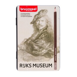 Bruynzeel Graphite Pencils Rijksmuseum Rembrandt Dereceli Karakalem Eskiz Çizim Seti 12'li - Thumbnail
