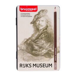 Bruynzeel Graphite Pencils Rijksmuseum Rembrandt Dereceli Karakalem Eskiz Çizim Seti 12'li - 1