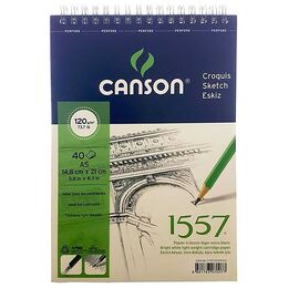 Canson 1557 Eskiz Çizim Defteri 120 gr. Üstten Spiralli A5 40 Sayfa